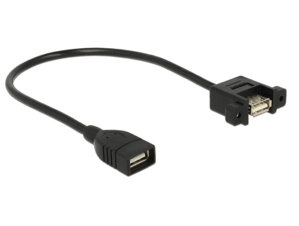 Delock - USB-hann-hunnveksler - USB (hunn) til USB (hunn) - 25 cm - tommelskruer - svart