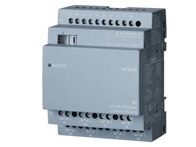 LOGO! DM16 24R, laajennusmoduuli, PU/I/O: 24V DC/24V DC/relay, 8 DI/8 DO