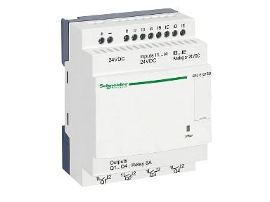 Schneider ZELIO LOGIC-modul 8 digitale innganger 4 analoge utganger 240VAC RTC (SR2E121BD)