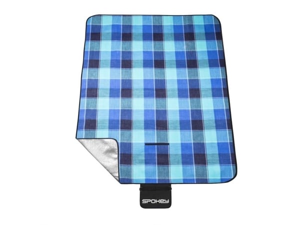 Spokey Picnic Flannel, 150 x 180 cm, Blå, Mønster, Polyvinylklorid (PVC), 380 mm, 230 mm