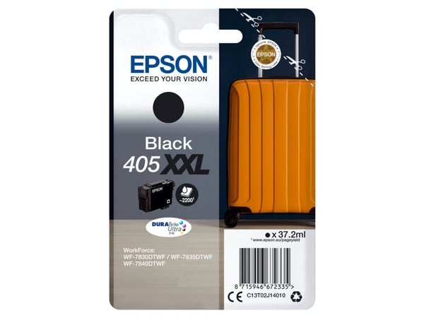 Alkuperäinen Epson 405XXL mustepatruuna - 37,2 ml - musta