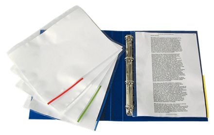 Esselte signaalitasku värillisellä reunalistalla 105mic, 100kpl, A4, Punainen, Polypropeeni (PP), Muotokuva, 0,105 mm, 234 mm