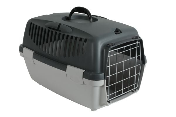 Beeztees Gulliver 1 Deluxe, Hardt transportbur, Transportbur (kjæledyr) for passasjerfly, Hund, 6 kg, Frontmatet, Grå