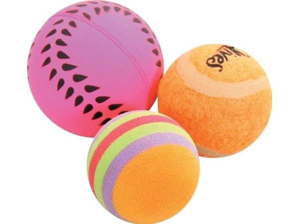 Zolux leke til katt – sett med 3 baller i ulike farger 4 cm