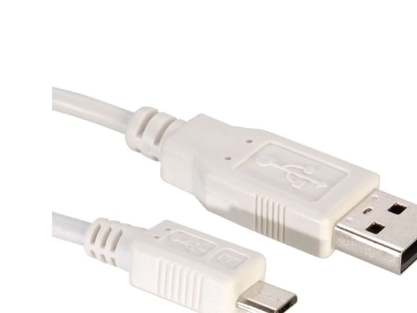 VALUE 11.99.8752, 1,8 m, USB A, Micro-USB B, USB 2.0, Hankjønn/hankjønn, Hvit