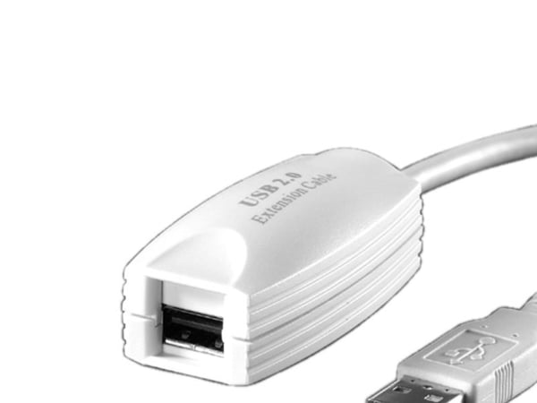 Value USB A/USB A M/F 5m, 5 m, USB A, USB A, USB 2.0, Hankjønn/hankjønn, Hvit