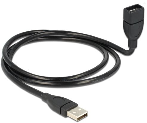 Delock ShapeCable - USB-forlengelseskabel - USB (hunn) til USB (hann) - 1 m - svart
