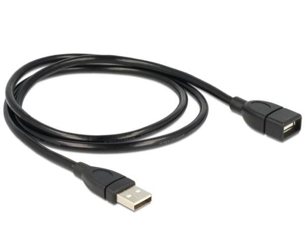 Delock ShapeCable - USB-forlengelseskabel - USB (hunn) til USB (hann) - 1 m - svart