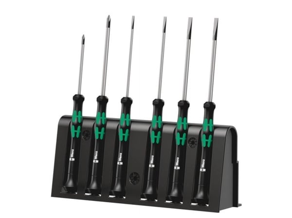 Wera 2035/6 B elektronikk skrutrekkersett + stativ, 55 mm, 205 mm, 26 mm, 424 g, svart, grønn