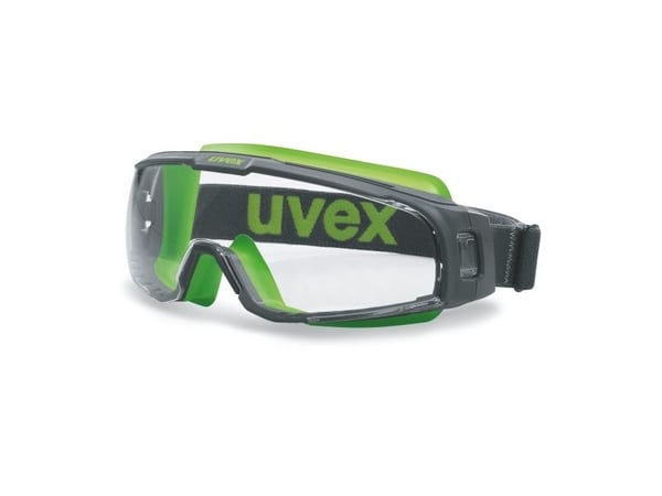 uvex u-sonic - Vernebriller - klare linser - polykarbonat, stoff - grå, limegrønn