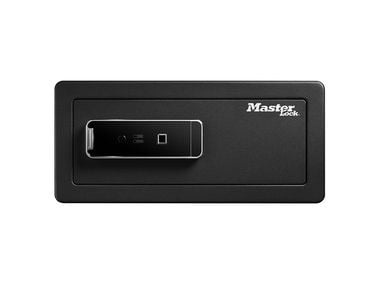 MASTER LOCK LX110BEURHRO, Fristående kassaskåp, Svart, 2 nycklar, Fingeravtrycksläsare, 25,4 l, Golv/vägg, Batteri