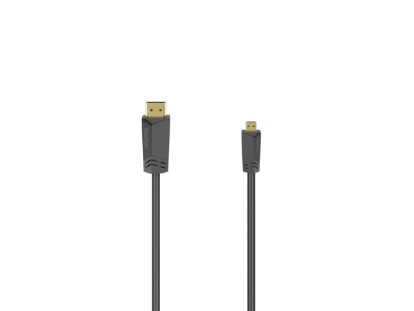 Hama - High Speed - HDMI-kabel med Ethernet - HDMI hann til 19 pin micro HDMI Type D hann - 1.5 m - skjermet - svart - 4K-støtte