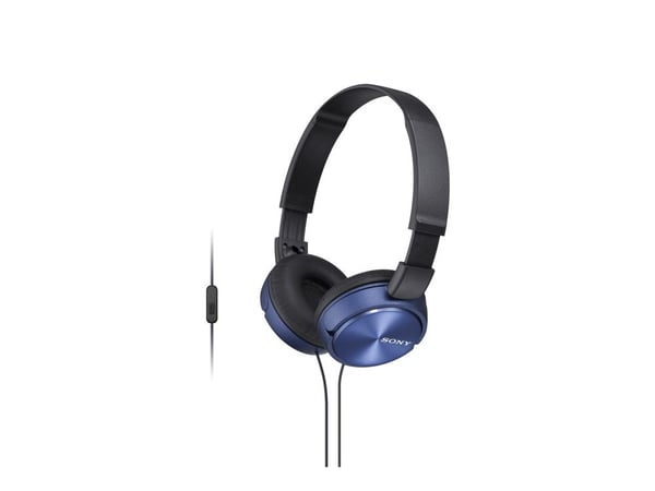 Sony MDR-ZX310APL - Hörlurar med mikrofon - fullstorlek - kabelansluten - 3,5 mm kontakt - blå