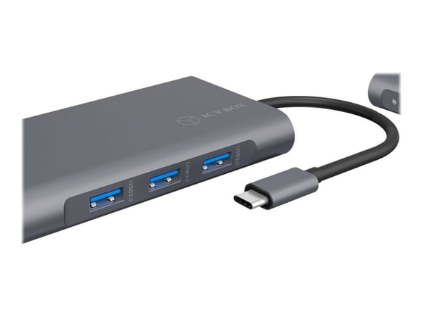 ICY BOX IB-DK4040-CPD - Dokkingstasjon - USB-C - VGA, HDMI