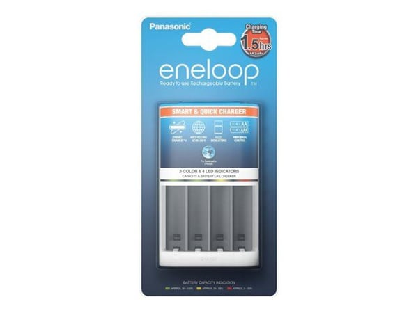 Panasonic eneloop Smart &amp; Quick BQ-CC55 - 1,5 - 3 ajastin akun lataaja - (4xAA/AAA)