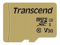 Transcend 500S - Flashminnekort (microSDHC til SD-adapter inkludert) - 32 GB - Video Class V30 / UHS-I U3 / Class10 - microSDHC