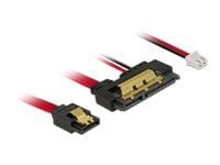 Delock - SATA-kabel - Serial ATA 150/300/600 - SATA, 2-pin intern strøm (R) til SATA-kombo (R) rett - 30 cm