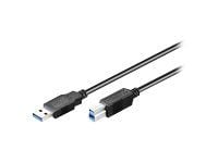 MicroConnect - USB-kabel - USB Type B (hann) til USB-type A (hann) - USB 3.0 - 5 m - svart