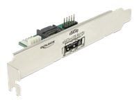 Delock Slot bracket 1 x eSATApd 5 V / 12 V - Intern til ekstern SATA-panel - 4-pin mini-strømkontakt, SATA, 9-pins USB-header til 11 pin USB/eSATA ...