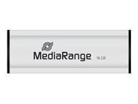 MediaRange SuperSpeed - USB-muistitikku - 16 GB - USB 3.0 - lajittelu/sølv