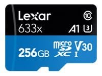 Lexar High Performance - Flashminnekort - 256 GB - A1 / Video Class V30 / UHS-I U3 / Class10 - SDXC UHS-I Lexar High Performance - Flashminnekort - 256 GB - A1 / Video Class V30 / UHS-I U3 / Class10 - SDXC UHS-I