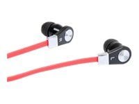 Media-Tech MAGICSOUND DS-2 MT3556 - Hörlurar med mikrofon - inuti örat - kabelansluten - svart, röd