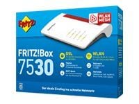 FRITZ!Box 7530 AX - Trådløs ruter - DSL-modem 4-portssvitsj - 1GbE - Wi-Fi 6 - Dobbeltbånd - VoIP-telefonadapter (DECT)