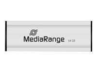 MediaRange SuperSpeed - USB flash-enhet - 64 GB - USB 3.0 - svart/silver