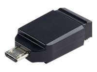 Verbatim Store 'n' Go Nano USB Drive - USB-flashstasjon - 32 GB - USB 2.0 - med Micro USB Adapter