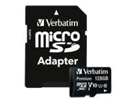 Verbatim Premium - Flashminnekort (SD-adapter inkludert) - 128 GB - UHS Class 1 / Class10 - 300x - microSDXC UHS-I
