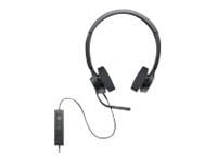 Dell Pro Stereo Headset WH3022 - Hodesett - kablet - USB - Certified for Microsoft Teams, Zoom Certified