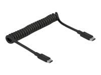 Delock USB 3.1 Gen 2 Coiled Cable Type-C male to Type-C male PD 3 A E-Marker - Direkteforbindelsesadapter - USB-C 3.1 Gen 2 - USB-C 3.1 Gen 2 x 1 -...