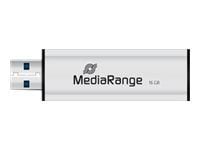 MediaRange SuperSpeed - USB-muistitikku - 16 GB - USB 3.0 - lajittelu/sølv