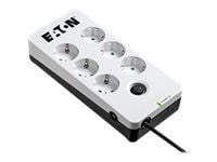Eaton Protection Box 6 DIN - Overspenningsavleder - AC 220-250 V - 2500 watt - utgangskontakter: 6 - hvit
