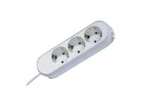 Bachmann 3x Schuko H05VV-F 3G 1.50mm² 16A/3680W 5m, 5 m, Muovi, Valkoinen, 3 AC-pistorasia(a), 3680 W, 16 A