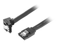 Lanberg - SATA-kabel - Serial ATA 150/300/600 - SATA (hunn) vinklet, med haspe til SATA (hunn) rett, haspe - 50 cm - svart