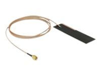 Delock LPWAN Antenne SMA plugg 1 - 2 dBi RG-178 1 m PCB intern selvklebende - Antenne - Smart Home - 1 - 2 dBi - selvklebende montering - svart