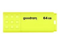 GOODRAM UME2 - USB flash-enhet - 64 GB - USB 2.0 - gul