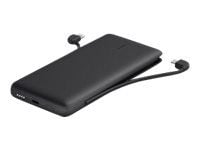 Belkin BoostCharge Plus - Strømbank - 10000 mAh - 23 watt - Fast Charge, PD - 2 utgangskontakter (Lightning, USB-C) - svart