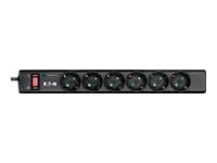 Eaton Protection Strip PS6D - Overspenningsavleder - AC 220-250 V - 2500 watt - utgangskontakter: 6 - svart