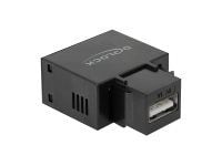 Delock Keystone-moduuli - modulaarinen sisäkkäin - USB-lataus - musta