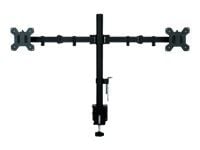 ART L-02N - Monteringssats - justerbar arm - för 2 LCD-bildskärmar - metall - svart pulverlack - skärmstorlek: 13"-27" - disk-monteringsbar