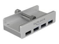Delock External USB 3.0 4 Port Hub with Locking Screw - Hub - 4 x SuperSpeed USB 3.0 - stasjonær
