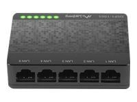 Lanberg DSP1-1005 - Switch - ikke-styrt - 5 x 10/100/1000 - stasjonær