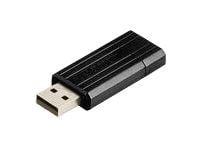 Verbatim PinStripe USB Drive - USB-flashstasjon - 64 GB - USB 2.0 - svart