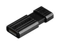 Verbatim PinStripe USB Drive - USB-flashstasjon - 64 GB - USB 2.0 - svart