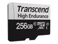 Transcend 350V - Flashminnekort (SD-adapter inkludert) - 256 GB - UHS-I U3 / Class10 - microSDXC UHS-I