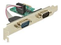 Delock PCI Card > 2 x Serial RS-232 - Seriell adapter - PCIe 1.1 - RS-232 x 2 - grønn