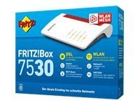 FRITZ!Box 7530 - Trådløs ruter - DSL-modem 4-portssvitsj - 1GbE - Wi-Fi 5 - Dobbeltbånd - VoIP-telefonadapter (DECT)