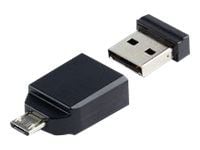 Verbatim Store 'n' Go Nano USB Drive - USB-flashstasjon - 32 GB - USB 2.0 - med Micro USB Adapter